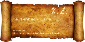 Kaltenbach Lina névjegykártya